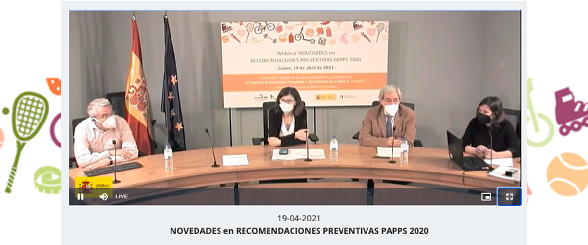 Los coordinadores de los grupos de trabajo de PAPPS presentan las nuevas recomendaciones del programa en una webinar en el Ministerio de Salud