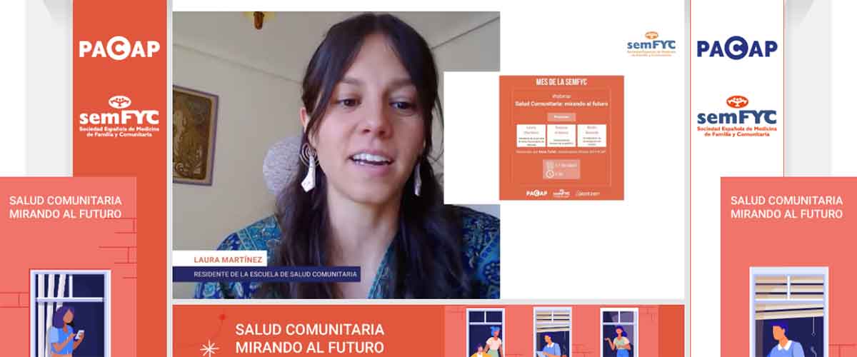 Laura Martínez explica el proyecto de intervención comunitaria YoSoyFranciscanos, en el webinar del PACAP